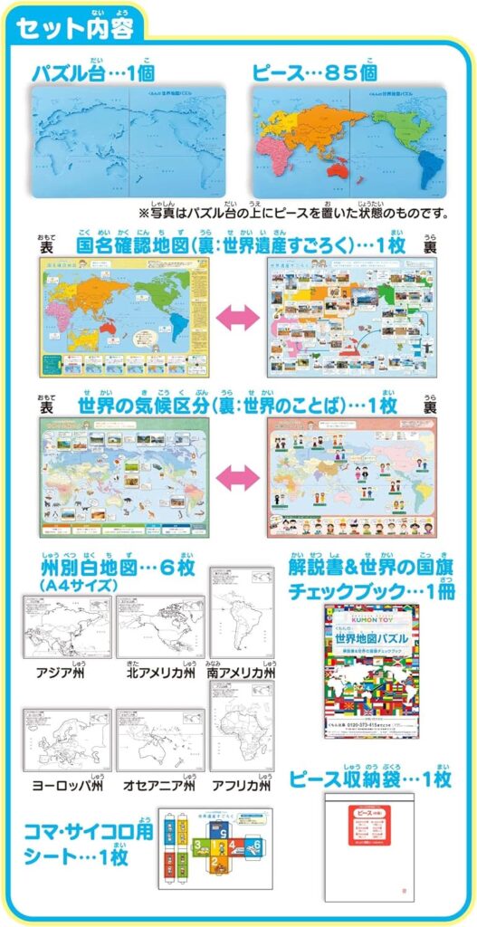 なぜ生産終了？くもん世界地図パズル最新版（リニューアル）と20周年の違いを紹介！