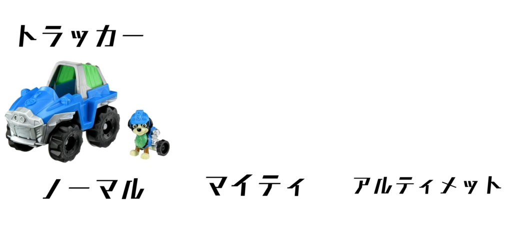 パウパトロールの人気おもちゃベーシックビークル一覧、マイティ・アルティメットも紹介トラッカー